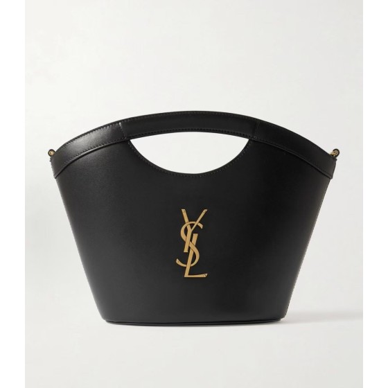 SAINT LAURENT vintage bronze hardware detachable and adjustable shoulder strap basket bag, single-shoulder crossbody bag, handbag, mini women\'s style, black